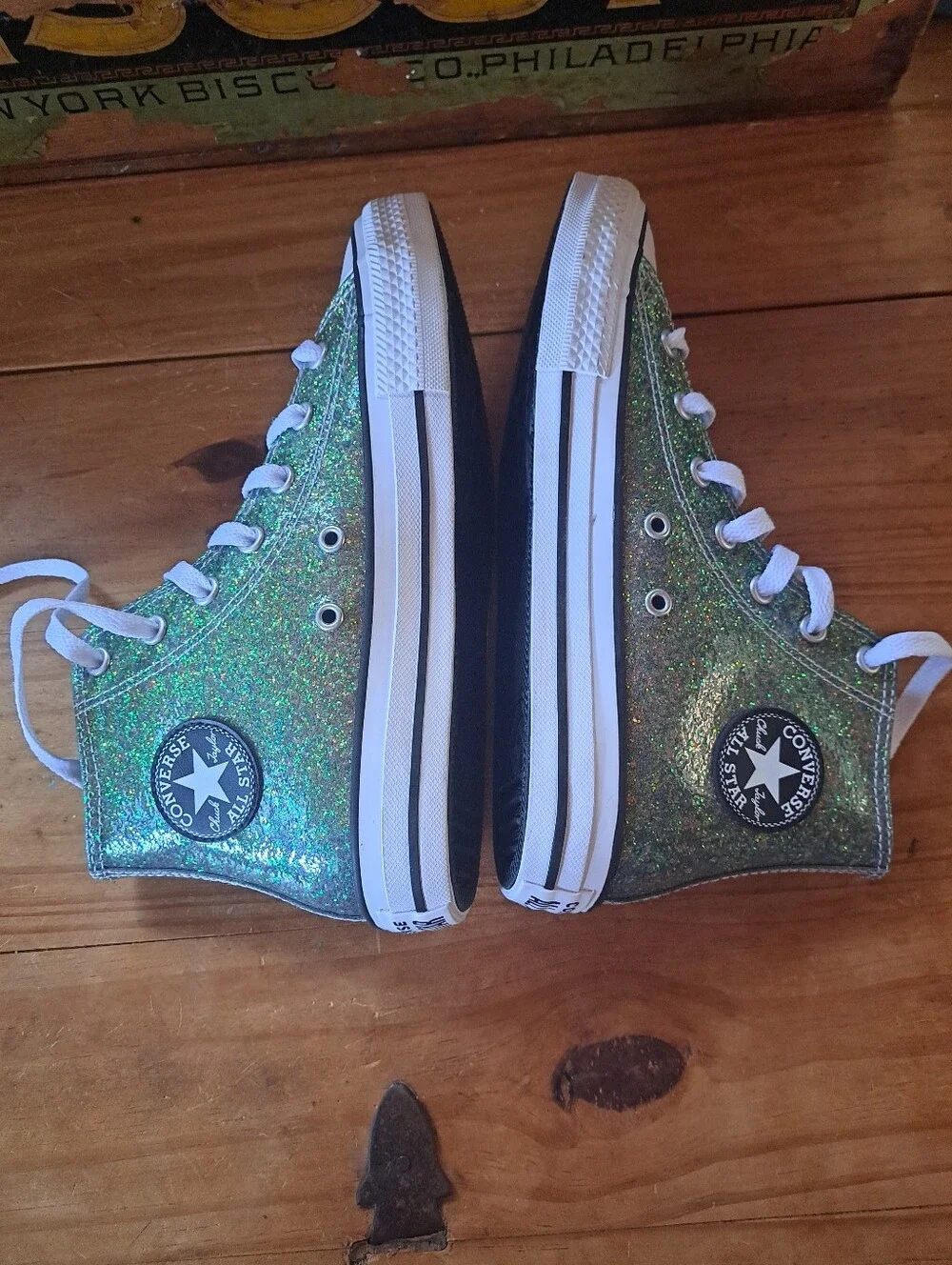 Converse Chuck Taylor All Star Winter Glitter High Top Sneakers Kids SZ 4 672097